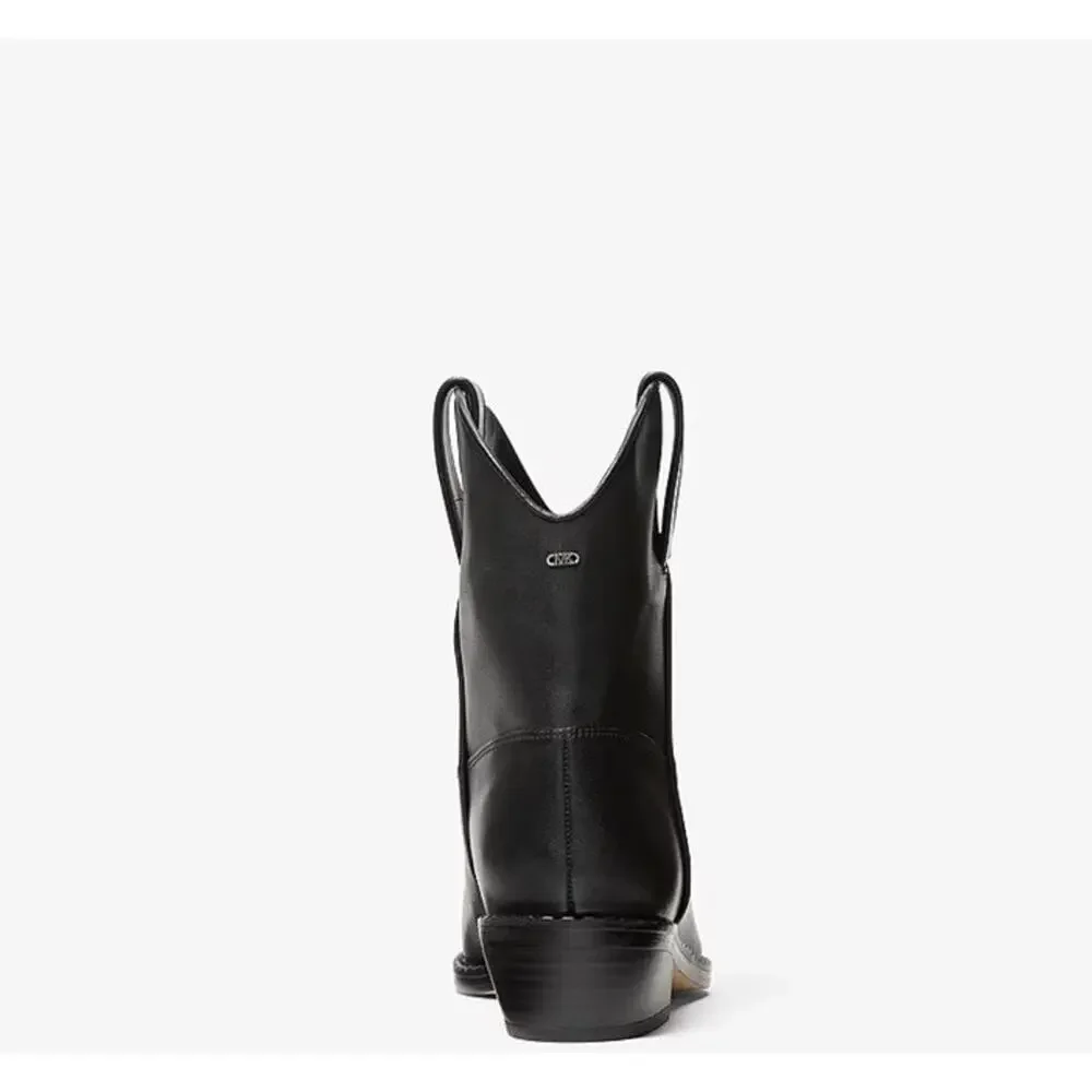 Michael Kors Noemie Women's Brown Leather Pull-On Ankle Bootie Pointed W 5.5